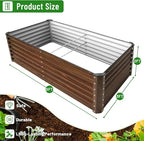 SnugNiture Galvanized Raised Garden Bed 6x3x2FT Outdoor Large Metal Planter Box Steel Kit for Planting Vegetables, Flowers