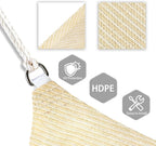Patio Paradise 8' x 8' x 8' Sun Shade Sail Triangle Canopy Shade Cloth Fabric Sunlight Block Patio Pergola Cover HDPE Deck Awning for Outdoor Backyard Roof Shading, Beige