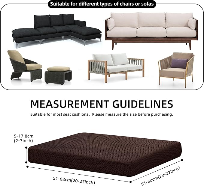Sofa Cushion Covers, 92% Polyester Stretch Fit, 4-14 Piece Sets