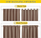 NICETOWN 2 Panels Outdoor Curtains Waterproof Pocket & Back Tab on Top & Bottom, Thermal Insulated Windproof Sun Blocking Outside Privacy Drapes for Patio with Fixed Rope, W84 x L95, Tan