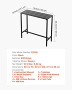 VEVOR Outdoor Bar Table, 39.4 x 15 in Patio Bar Table, Waterproof Top & Sturdy Metal Frame, Rectangle Counter Height Dining Tables, Outdoor Furniture for Balcony, Yard, Hot Tub, Poolside, Indoor
