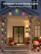 XMCOSY+ Outdoor String Lights Smart, 49Ft RGBCWIC Patio Lights Waterproof, App Control, Compatible with Alexa, Color Changing LED String Light for Outside Yard Garden Porch