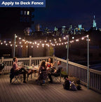10FT String Light Pole for Outdoor, Heavy Duty Metal Lighting Stand Pole for Deck Fence Railing Backyard Patio Holiday Wedding Party Decorations (1 Pack)