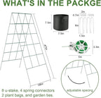 Cucumber Trellis for Raised Bed, Garden Trellis for Climbing Plants Outdoor with Climbing Net and Plant Support Clip for Cucumber, Vegetable, Flowers (18" W x 46" H-2pack)