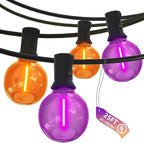 String Lights, 25 FT G40 LED Globe Lights with Orange and Purple Bulbs