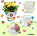 Cinrobiye 30 Set Garden Paper Pot Craft Kit，DIY Flower Plant Crafts with 216 Foam Stickers Watercolor Pens Plastic Plant Tags for Spring Summer Gardening Art Project Classroom Party Activities (Big)