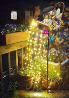 Solar Watering Can with Lights Outdoor Garden, 41in Large Bee Garden Stake Lights, Waterproof Decoration for Yard Lawn Pathway, Gifts for Mom Grandma Women Birthday Gardening Gift