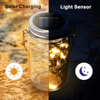 String Lights 8 Pack Solar Mason Jar Lid Lights with 30 LEDs