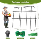 Cucumber Trellis for Raised Bed, 63 Inch A-Frame Garden Trellis for Climbing Plants, Outdoor Vine Trellis with Net, Plant Support for Tomato, Vegetables, Flower (63" L×15.8" W×63" H-Large)