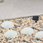 SUNNYPARK Solar Garden Lights Outdoor Set of 4 Plastic Pebble Shape Decorative Rock Lights Waterproof - Warm White