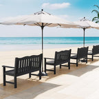 Stoog All-Weather Outdoor Bench & Chairs Set, 3-Piece Patio Furniture Set, Include 1 Garden Bench and 2 Garden Chairs, Never Rot or Fade, Black