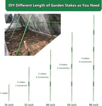 Garden Stakes Kit, 20 Sets 16 inch 0.43" in Diameter Steel Plant Stick Support (with Accessories Total 46 pcs), DIY 3ft 4ft 5ft 6ft 7ft Sturdy Tomato Stakes for Indoor & Outdoor Gardening Supplies