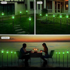 4 Pack Outdoor Solar Flame Light,Solar Lights Outdoor for Garden Decorations with Flickering Flame,IP65 Waterproof Solar Powered Yard Lights Torch Light for Lawn Patio Pathway (Green)