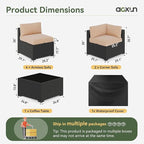 Aoxun 7 Piece Patio Furniture Set, Wicker Rattan Patio Sectional Sofa, Outdoor Furniture Set with Thickened Cushion, Beige
