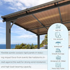 AECOJOY 14' x 12' Gazebo Outdoor Pergola, 12x14 Large Wall-Mounted Hard Top Lean to Metal Gazebo Shelter Pergolas and Gazebos Clearance with Patio Roof, Heavy Duty Awnings for Backyard, Decks