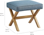 Amazon Brand – Rivet Mid-Century Modern X Stool Ottoman Chair, 20" W, Indigo - Amazon Vine