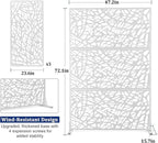 Outdoor Privacy Screen,72" H×47" W Metal Privacy Screen, Freestanding Privacy Fence Panels for Patio