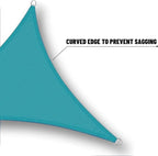 SUNNY GUARD Waterproof Sun Shade Sail 10'x15'x18' Turquoise Blue Right Triangle UV Block Sunshade for Backyard Yard Deck Patio Garden Outdoor Activities and Facility(Customized)