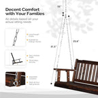 VINGLI Heavy Duty 880 LBS 5 FT Patio Wooden Porch Swing Outdoor with Upgraded Adjustable Chains, Outdoor Hanging Swing Bench for Garden, Yard, Balcony (5 FT, Rustic)