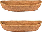 bboUod 2 pcs Garden Coconut Planter Liners Preformed Window Box Liners Natural Trough Coco Liner Coir Mats (24 inch)