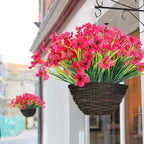 Artificial Plants Greenery 30 Bundles Rose Red UV Resistant Outdoor Flowers
