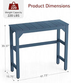 Stoog Patio Bar Table, All-Weather Outdoor Bar Height Table with Adjustable Feet, Low Maintenance, for Balcony, Deck, Porch, and Poolside, Blue