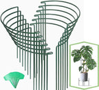 Joyhalo 12 Pack Plant Support Stakes, 16 Inch Plant Stakes for Outdoor Plants, Peony Cages and Supports, Peony Cage with 15 Pcs Twist Ties, Flower Stakes Peonies Support Cages for Plants
