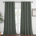 NICETOWN Blackout Curtain for Bedroom 108 inches Long - Grommet Thermal Curtain Light Blocking Room Darkening Window Treatment for Living Room (Dark Mallard, 1 Panel, W52 x L108)