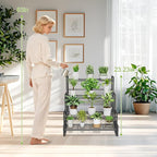 Plant Stand, 4 Tier Stackable Tiered Plant Stand, Scalable Heavy Duty Tall Plant Shelf for Indoor Outdoor, Garden, Display Shelves, Flower Pot Holder, Black