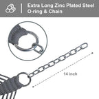 SUNCREAT Double Outdoor Hammock, Polyester Rope Hammock with Strong Spreader bar, Gray