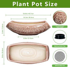 Large Bonsai Pots - 18 Inch Ceramic Succulent Pots with Drainage Hole, Bonsai Planter for Indoor Outdoor Plants, Ceramic Flower Pot, Decorative Plant Pot, Home Decor, Birthday Gifts, Red-Brown
