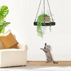 Plant Hanger Indoor Outdoor, Hanging Planter Baskets for Outdoor Indoor Plants, Hanging Plant Holder Tray for Plants, Metal Window Plant Hanger, Black Hanging Plant Shelf, 2 Pack