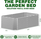 2 Pack 4x2x1.4 ft, (16" Tall) Galvanized Steel Raised Garden Bed, Large Metal Planter for Vegetables, Herbs & Flowers, Durable Outdoor Garden Box for Yard, Terrace, and Balcony