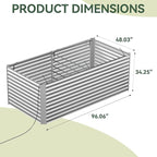 8x4x3 ft Tall Galvanized Raised Garden Bed with Self-Watering System, Elevated Planter Boxes Outdoor, Rectangular Deep Raised Beds for Gardening,Vegetables,Flowers, Backyard, Patio