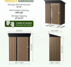 Breezz 5x3FT Vertical Outdoor Steel Storage Shed - Image 2