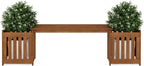 FURINNO FG19455 Tioman Hardwood Outdoor Lifestyle Flowerbox with Bench, Natural