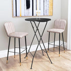 VINGLI 24" Plastic Folding Round Table Bar Height, HDPE Matrial with Gray Metal Finish, High Top Table for Outdoor Party, Cafes, Restaurants, Backyard, Dining Room, Wedding Event,1 Pack, Black