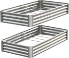 Galvanized Raised Garden Bed,Outdoor Planter Box Metal Patio Kit Planting Bed for Vegetables Flowers Herb (Galvanized, 6x3x1ft-2p)