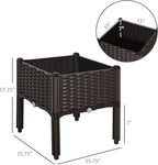 Outsunny 1 Piece Raised Garden Bed with Legs, Planter Box Raised Bed to Grow Flowers, Herbs & Vegetables, Brown