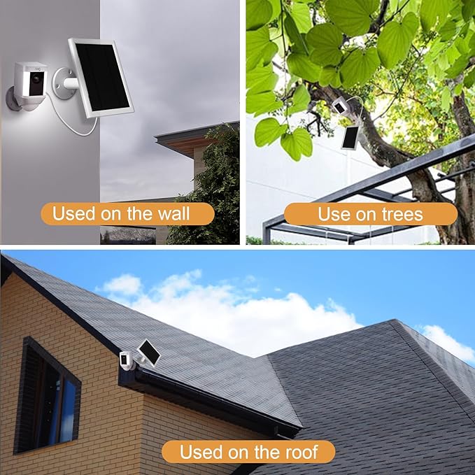 5W Solar Panel Compatible for Ring Camera Spotlight Cam Plus/Pro (Battery) Stick Up Cam/Pro Spotlight Cam Battery, with 10ft Cord IP65 Waterproof with Type-C to DC Adapter Cord-2Pack