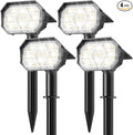 Brightown 4Pack Solar Spot Lights Outdoor with 58 LED & 1800mAh, IP67 Solar Lights Outdoor Waterproof with 3 Light Modes, 2-in-1 Dual Use Outdoor Solar Lights for Yard, Garden and Pathway (Cool White)