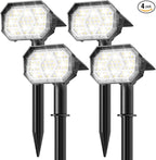 Brightown 4Pack Solar Spot Lights Outdoor with 58 LED & 1800mAh, IP67 Solar Lights Outdoor Waterproof with 3 Light Modes, 2-in-1 Dual Use Outdoor Solar Lights for Yard, Garden and Pathway (Cool White)