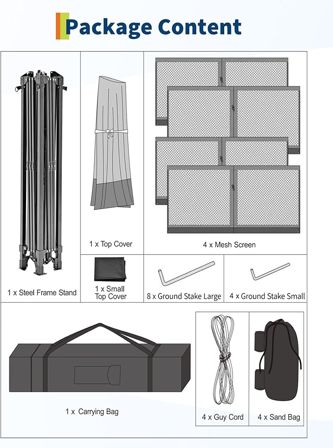 Canopy Tent 12x12 ft, Pop Up Gazebo One-Push Setup with 4 SandBags for Backyard Parties and BBQs, Mosquito Netting & Height Adjustable - Green