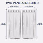 PureFit Outdoor Curtains for Patio Waterproof Weatherproof, UV Resistant Outside Curtains for Gazebo, Front Porch, Pergola, Sun Blocking Privacy Curtain, 52W x 108L inch, Set of 2, White