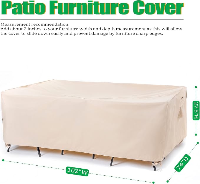 F&J Outdoors Patio Furniture Covers, Waterproof Anti-UV - Image 2