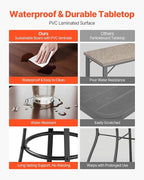 VEVOR Outdoor Round Bar Table, 23.7 in Counter Bar Height Bistro Table, Patio Dining Tables with Easy-to-Clean Top & Sturdy Metal Frame, Indoor High Top Pub Tables for Small Places, Kitchen