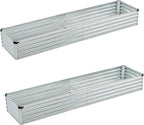 8x2x1ft(2 Pack) Galvanized Raised Garden Bed,Outdoor Planter Box Metal Patio Kit Planting Bed for Vegetables Flowers Herb,Silver
