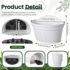 Layhit 6 Pcs Wall Hanging Planters Outdoor Pot Planter Wine Barrel Planter Distressed Oak Thickened Plastic Water Storage Flower Pots for Flower Indoor Outdoor(12 Inches,White)