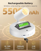 Rechargeable Indoor Spotlight, 5500mAh, Dimmable with 3000K-6500K Color Temps