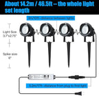 20W Dusk to Dawn led Light Spotlights Outdoor, Low Voltage Warm White Outdoor Spot Lights with Transformer Uplights Waterproof IP65 for Tree Yard Patio Gate Flags Garden 4 Pack